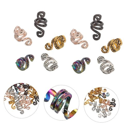 Healifty 50pcs Dreadlock Accessories Metal Hair Jewelry for Braids Spiral Coil Clips for Women African Dread Braid Holder Hair Decoration Set