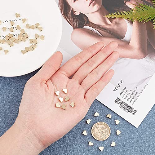 PH PandaHall 60pcs 14K Gold Plated Heart Beads, Heart Spacer Beads 6x7mm Metal Love Brass Loose Bead for Necklace Bracelet Wedding Birthday Christmas Jewelry Making (Pack of 2) - size: 6x7mm (Pack of 2)