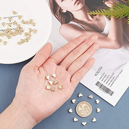 PH PandaHall 60pcs 14K Gold Plated Heart Beads, Heart Spacer Beads 6x7mm Metal Love Brass Loose Bead for Necklace Bracelet Wedding Birthday Christmas Jewelry Making (Pack of 2) - size: 6x7mm (Pack of 2)