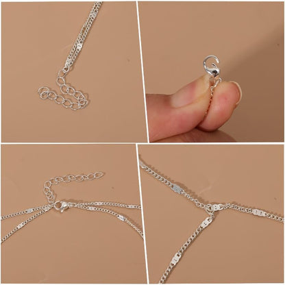 1PC Bohemian Y-shaped Long Necklace Women Fashion Layering Vacation Leisure Beach Necklace Party Jewelry Accessory - color: Silver