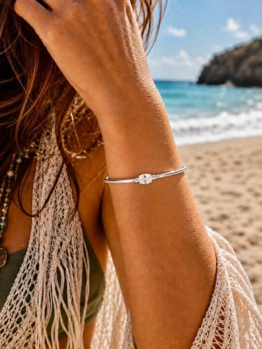 Gold Cuff Bracelets for Women, 14K Gold Plated Dainty Open CZ Cuff Bracelet Adjustable Stackable Open Bangle Bracelet Birthday Jewelry Gift for Her - color: Oval CZ-Silver