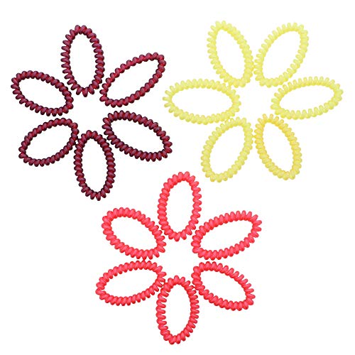 Shiny Coil Pony Holders Phone Cord Hair Ties - Set of 18 (Pearlized Mix) - color: Pearlized Mix