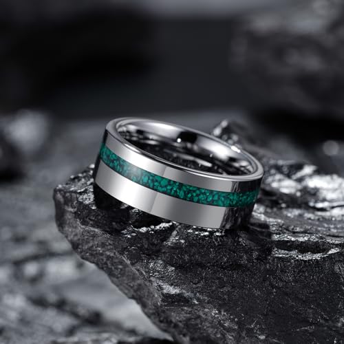 King Will Wood Wedding Band Wood Inlay for Men - color: Gunmetal-8mm
