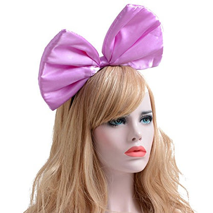 ZTL Women Huge Bow Headband Hairband Hair Hoop Accessories Party Props - color: Purple