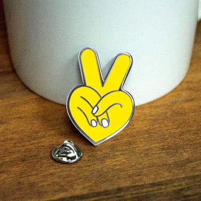 Inspirational Enamel Pin by LifeBeats | Cute Pin for Clothes, Jackets, Hats, Bags, and Lanyards | Hat Pin Comes with a Greeting Card | Lapel Pin with Sturdy Backing - style: Peace Heart