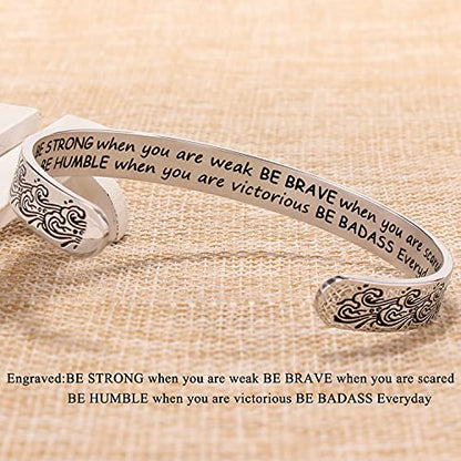 Btysun Bracelets for Women Mothers Day Bracelet Gifts from Daughter Inspirational Gifts for Women Graduation Gifts for Her Motivational Birthday Cuff Bangle Friendship Personalized Mantra Jewelry… - style: Be strong be brave be humble be ba&&ss