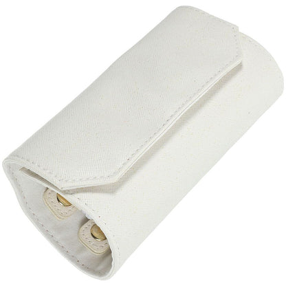 Travel Jewelry Organizer, Portable Jewelry Roll | Mini Size & Light Weight Jewelry Storage Organizer Bag for Women's (White) (Pack Of 1)