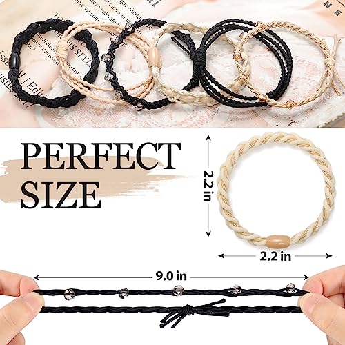 KANPRINCESS Boho Hair Tie Bracelets - Elastic Bands for Women's Ponytails, Daily Life, Sports, and Work (20pcs) - color: Set6