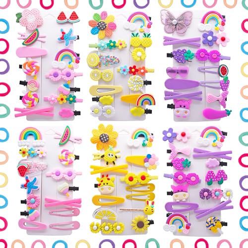 84PCS Hair Accessories for Girls Little Girl Hair Clips Barrettes for Baby Toddler Teens Women Kids Cute Candy Colorful Flower Gift for 4-12 Ages (Toddler Hair Accessories) - color: hair barrettes for girls