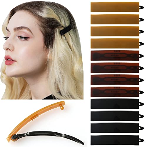 12pcs Hair Barrettes Set for Women and Girls, Hair Clips for Thick Thin Fine Hair, Non-metal Hair Accessories, Non-Slip Grip Handmade Snap Hairpin, BPA Free | Non-metal BPA-free snap hairpins with a non-slip grip for thin, fine or thick hair; handmade in