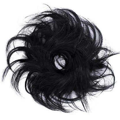 CAISHA Small Scrunchy Updo Hairpiece Ponytail Extensions Hair Tie Black HG3a - color: black #1 HG3a