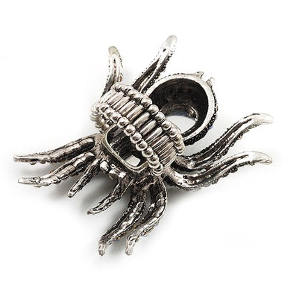 Avalaya Oversized Clear Crystal Spider Stretch Cocktail Ring (Silver Tone)