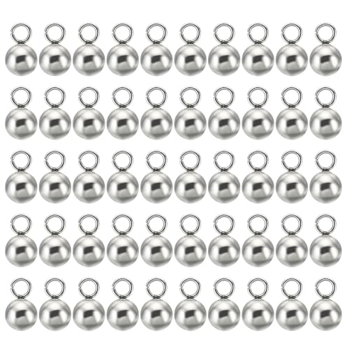 PATIKIL 50pcs Steel Bead Charm, Stainless Steel Ball Bracelet Charm Pendants Metal Round Beads Small Bulk for Jewelry Making - color: Silver Tone, size: 6mm
