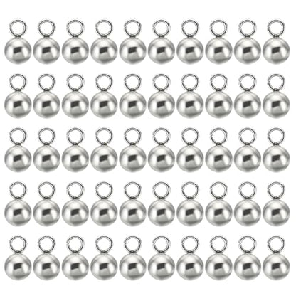 PATIKIL 50pcs Steel Bead Charm, Stainless Steel Ball Bracelet Charm Pendants Metal Round Beads Small Bulk for Jewelry Making - color: Silver Tone, size: 6mm