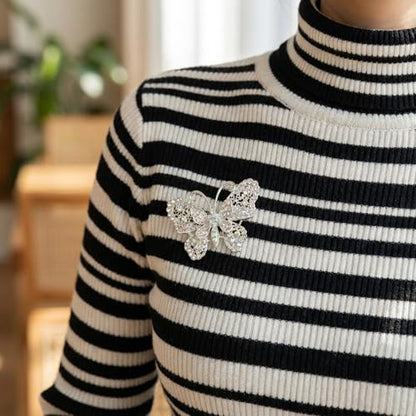 Sparkling Butterfly Brooch Pin for Women, Elegant Butterfly Lapel Pins,Rhinestone Animal Shape Brooch,Crystal Insect Lapel Pin,Dress Accessories Jewelry Gift for Women Daily Decoration