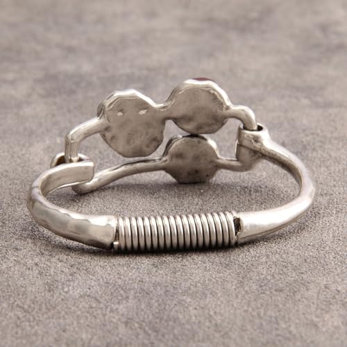 Gold Cuff Bracelet for Women Chunky Bracelet Statement Bracelet | Chunky Bangle Bracelets for Women Silver Beaded Open Bangle Stackable Stretch Bead Bracelet Boho Jewelry Gift for Wife Couple - style: Silver Bangle Bracelets