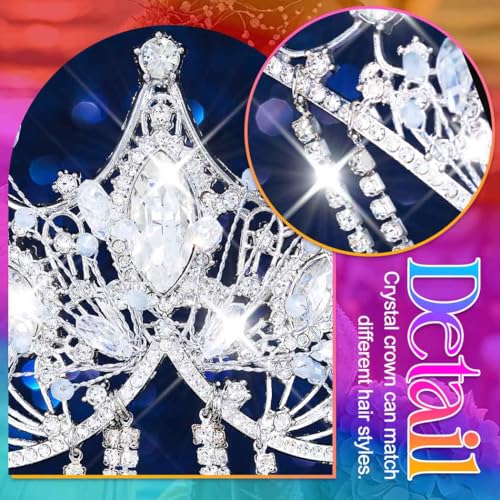 Kilshye Rhinestone Wedding Tiaras and Crowns Silver Crystal Bridal Headband Prom Headpiece for Women