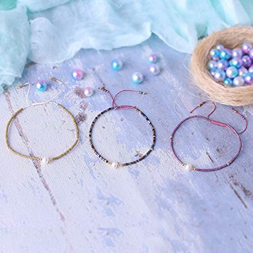 KELITCH 3 PCS Natural Pearls Bracelets Women Strand Thin Rope Friendship Bracelets Handmade Stack Charm Bracelets - color: 02P