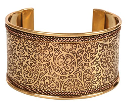 Touchstone Indian Bollywood Handcrafted Slip In Easy To Wear Stylish Wrist Enhancer Designer Broad Jewelry Cuff Bracelet For Women and Men. - style: Celtic Clover