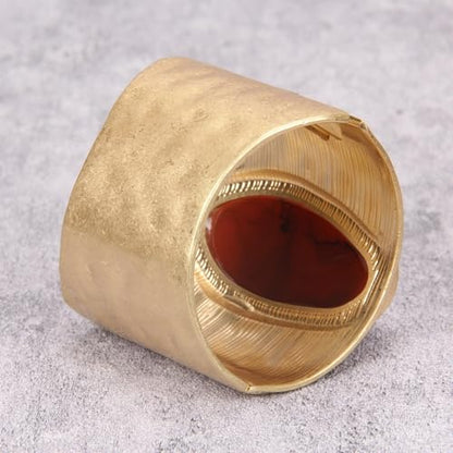 Gold Cuff Bracelet for Women Chunky Bracelet Statement Bracelet | Chunky Bangle Bracelets for Women Silver Beaded Open Bangle Stackable Stretch Bead Bracelet Boho Jewelry Gift for Wife Couple - style: Large Gold Bracelets