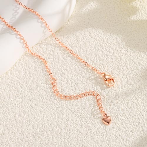 Starain Sunflower Necklaces for Women 14K Gold Plated Rotate Sunflower Pendant Necklace Cute Fun Necklaces 18 inch - color: G-Rose Gold Heart