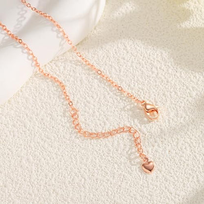 Starain Sunflower Necklaces for Women 14K Gold Plated Rotate Sunflower Pendant Necklace Cute Fun Necklaces 18 inch - color: G-Rose Gold Heart
