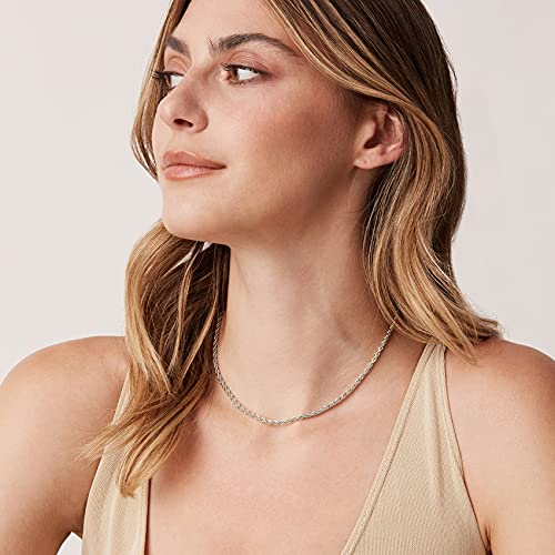 PAVOI 14K Gold Plated Adjustable Link Chain Necklace for Women | Box Rope Sphere Bead Serpentine Anchor Mariner Gold Chain Necklaces - color: White Gold, style: Rope