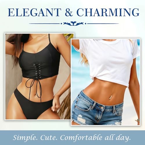 3-12 Pcs 14G Belly Button Rings Belly Rings for Women CZ Opal Navel Rings Belly Piercings Jewelry Belly Barbells Stainless Steel Body Belly Button Piercing Jewelry - color: Gold-2Pcs-14G/10MM
