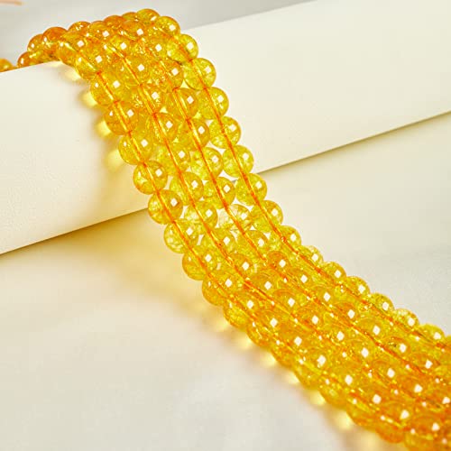100pcs 6mm Citrine Beads Natural Gemstone Beads Round Loose Beads for Jewelry Making - color: Citrine, size: 6mm