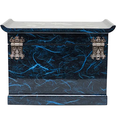 February Mountain Mother of Pearl Wooden Jewelry Organizer Box – Jewelry Storage Box for Women, Features Spacious Drawers, Ideal for Rings, Bracelets, Watches, Chains, Accessories (Crane_Blue) - style: Crane_Blue