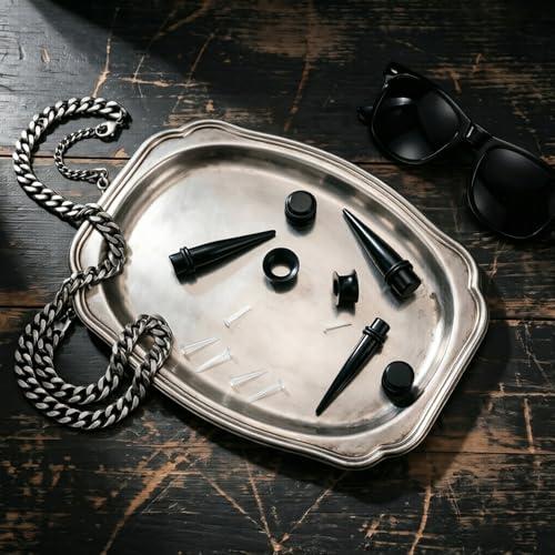 58 Pieces Ear Stretching Kit 1mm-12mm, Acrylic Tapers and Plugs + Silicone Tunnels, Ear Gauges Expander Set, Body Piercing Jewelry for Ear Stretching Beginners