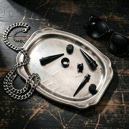 58 Pieces Ear Stretching Kit 1mm-12mm, Acrylic Tapers and Plugs + Silicone Tunnels, Ear Gauges Expander Set, Body Piercing Jewelry for Ear Stretching Beginners