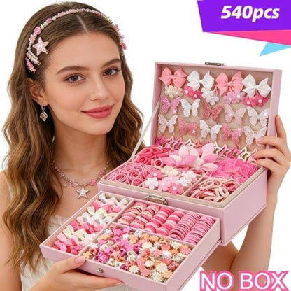 534 Pcs Hair Accessories Set, OPP Bag Packaging, Hair Clips, Barrettes, Hair Ties, For Daily Hairstyling And Gifting - color: 534 Sets OPP Bagged