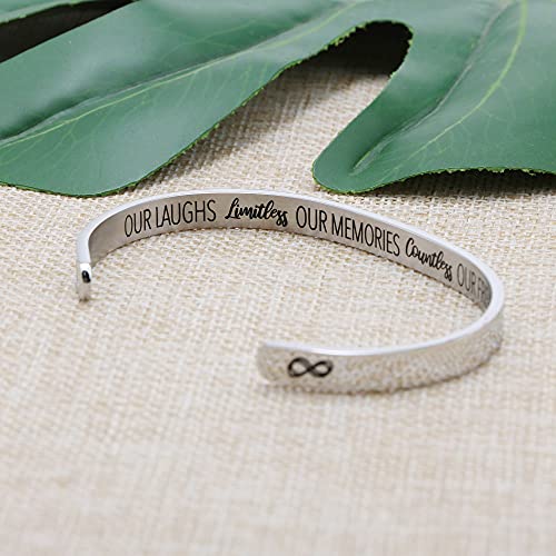 JoycuFF Friendship Gift for Women Inspirational Birthday Cuff Bracelet for Friends Handmade Stainless Steel Jewelry for Bff Bracelets Graduation Gift for Her