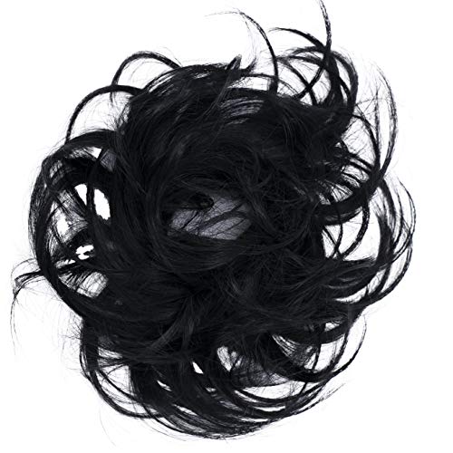 CAISHA Small Scrunchy Updo Hairpiece Ponytail Extensions Hair Tie Black HG3a - color: black #1 HG3a