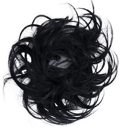CAISHA Small Scrunchy Updo Hairpiece Ponytail Extensions Hair Tie Black HG3a - color: black #1 HG3a