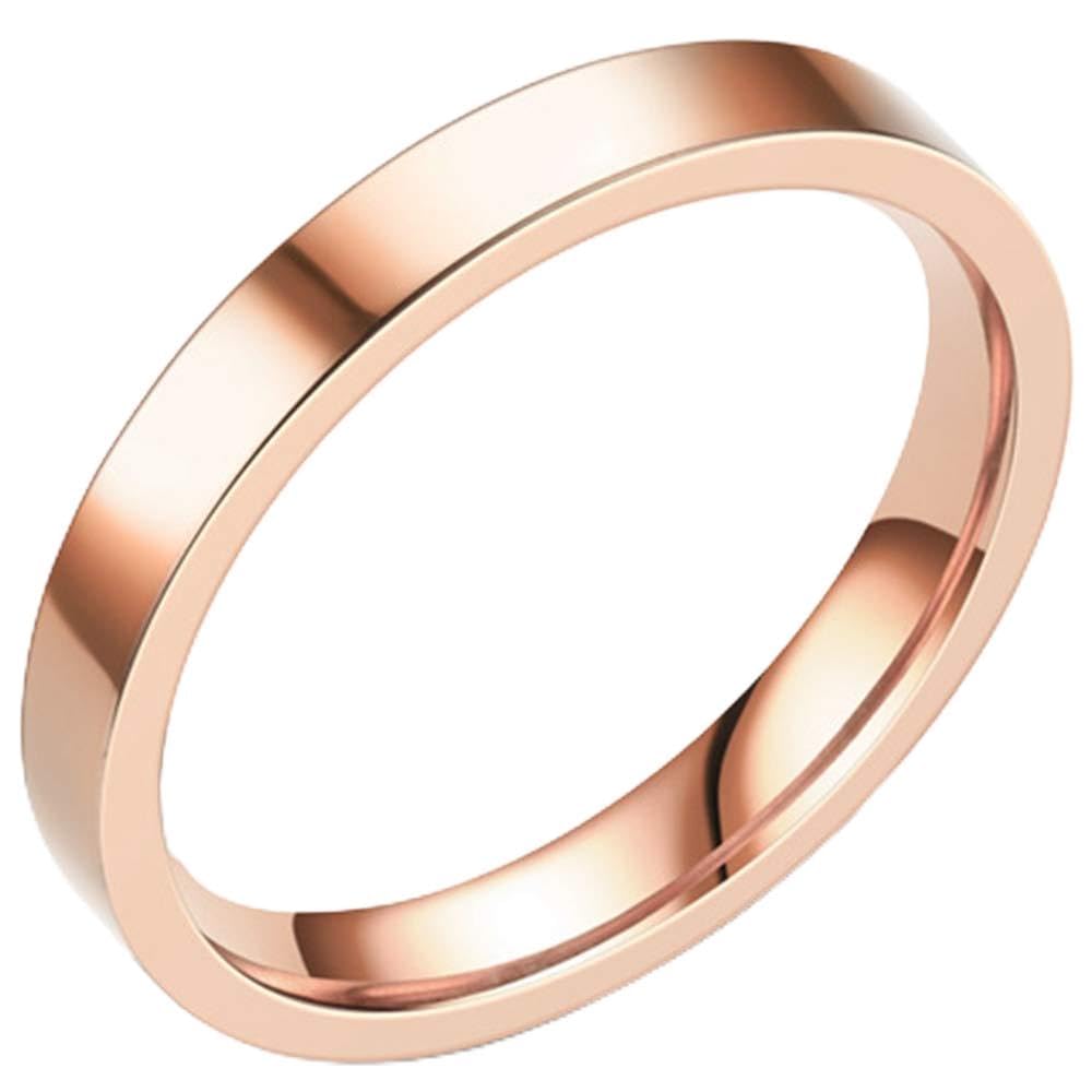 Jude Jewelers 3mm Stackable Stainless Steel High Polished Wedding Band Classical Ring - color: Rose Gold