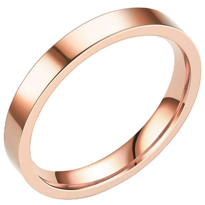 Jude Jewelers 3mm Stackable Stainless Steel High Polished Wedding Band Classical Ring - color: Rose Gold
