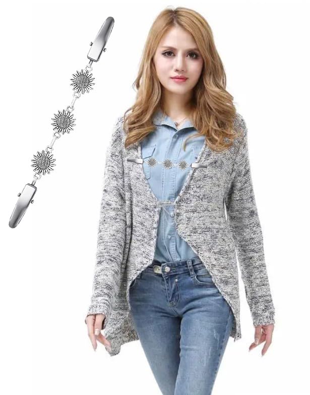 3 Styles Vintage Shirts Dresses Shawl Clips for Women Girls Retro Cardigan Collar Clips Brooch for Clothing - style: Style 4