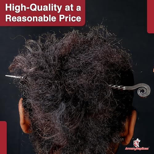 Armory Replicas Charming Countess Everyday Wear Forged Iron Twisted Spiral Design Medieval Hair Stick - Exquisite Gifts for Her, Perfect Renaissance Faire Accessory - style: Design6