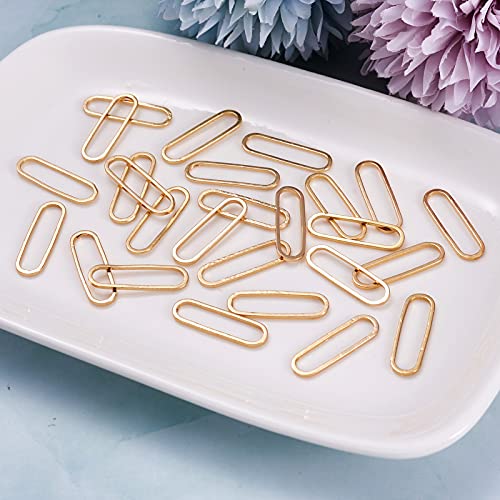 100Pcs 18K Gold Plated Charms Oval Connector Charms Linking Rings Hollow Frame Pendants Earring Hoops Open Bezel Pendants for Earrings Bracelet Necklace Macrame Making - color: 18K Gold Plated