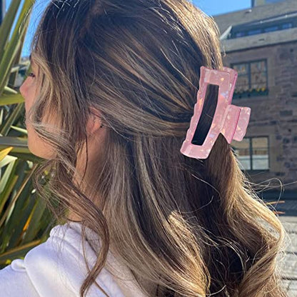 Magicsky 10 Pcs Resin Hair Claw Clips For Women Thick Thin Hair Updos, Long | Acrylic Celluloid Large Claw Clip, Mermaid Pearlescent/Sweet Pink/Marble Pattern, Strong Hold 90s Cute Girls Hair Accessories - color: Multicolor B