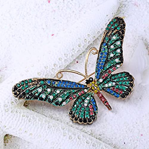 seven wolves Brooches for Women Austria Crystal Brooch Pins Rhinestones Brooches Daily Wearing Breastpin with Boxes - color: Brown Green 2