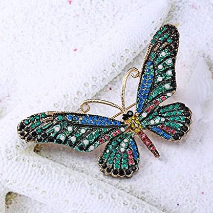seven wolves Brooches for Women Austria Crystal Brooch Pins Rhinestones Brooches Daily Wearing Breastpin with Boxes - color: Brown Green 2