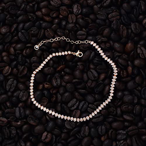 Gold Chain Bracelet for Women, 14K Gold Plated | Dainty Bracelets with Adjustable Chain, Trendy Jewelry Gift for Women - style: Oval CZ