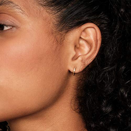 PAVOI Small Gold Hoop Earrings for Women - 14K Gold Plated Huggie Earring | Hypoallergenic Earring Set - Dainty Huggie Hoops with 925 Sterling Silver Posts - Cartilage Hoop Earrings - color: 18K White Gold Vermeil