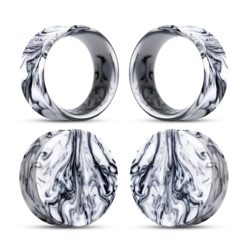 COOEAR Ear Plugs Tunnels Piercing Gauges for Ears, Double Flared Expander Stretchers, 2 Pairs Colorful Acrylic Earrings. - color: Y6605B, size: 22mm