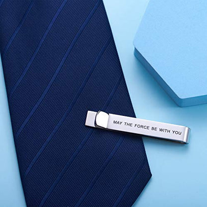 LParkin Premium Stainless Steel Tie Clip for Men & Women - Polished Finish, Secure Hold, Classic Accessory & Unique Gift - style: May The Force Be with You