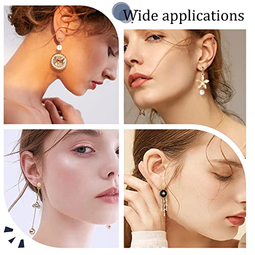 Beebeecraft 100PCS 24K Gold Plated Earring Studs with Loop Ball Post Earring Findings with 100Pcs Butterfly Ear Back for DIY Jewelry Dangle Earring Making(15x7mm, Ball: 4mm) - color: Gold, size: 4mm Ball