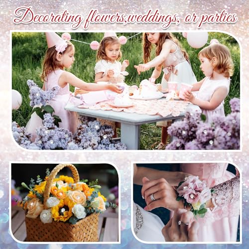 1200 Pcs Corsage Bouquet Pins 1.5inch and 2inch Crystal Diamond Pins Rhinestone Brooch Straight Floral Pins Clear Flower Bouquet Diamond Pins for Bouquets Wedding Bridal Anniversaries DIY Craft